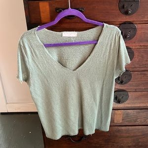 Green urban outfitters soft V-neck T-shirt